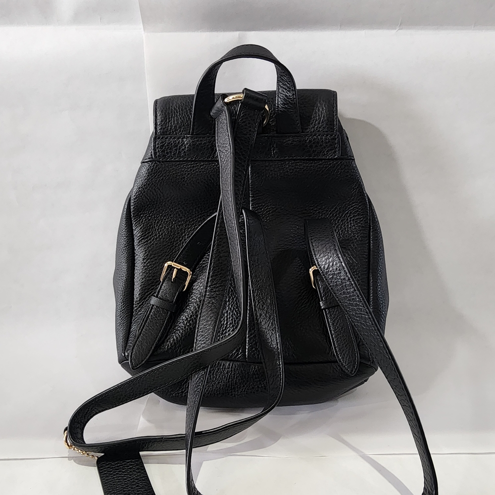 Coach Pebbled Black Leather Backpack - Picture 2 of 5